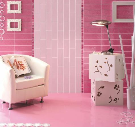 Proper Pink Ceramic Tiles for Kids Rooms