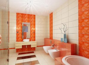 Orange wall tiles